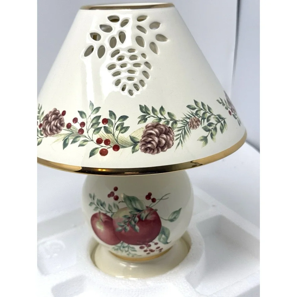 Lenox Williamsburg Boxwood and Pine Candle Lamp Tealight Votive Candleholder B